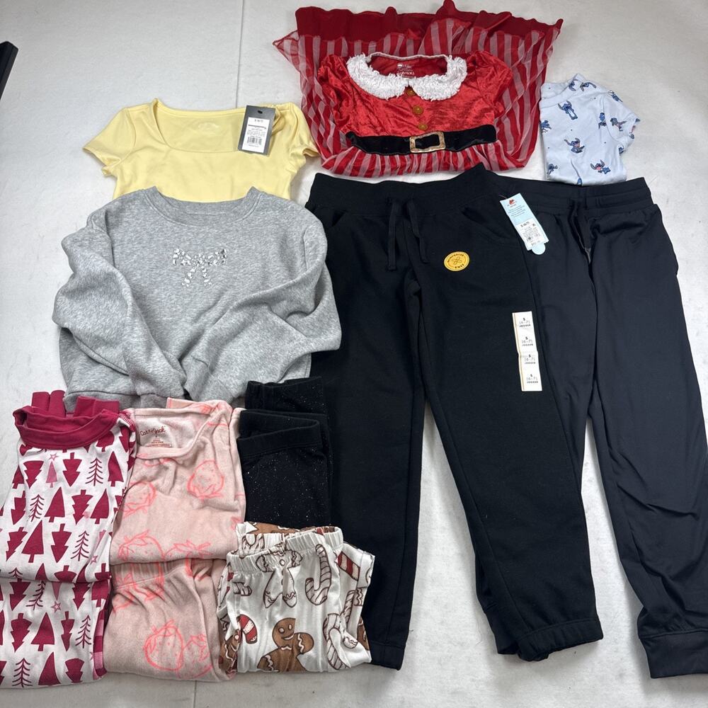 Girls Sz 6-7 Clothing Bundle 11pc Hanna Andersson Cat & Jack NWT Joggers Disney